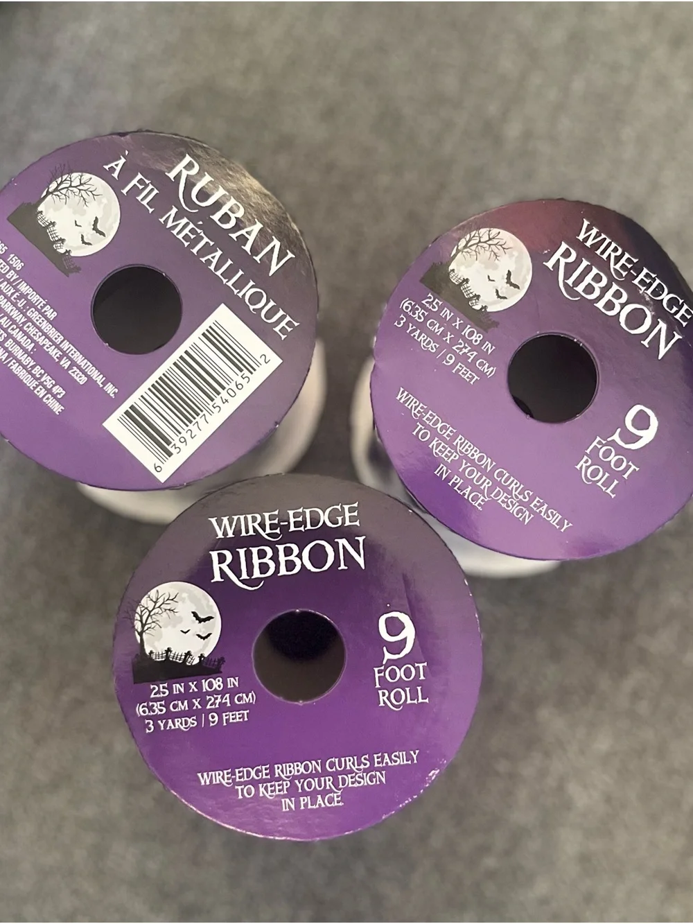 Purple Halloween Decorative Ribbon - Crafts - Wreath